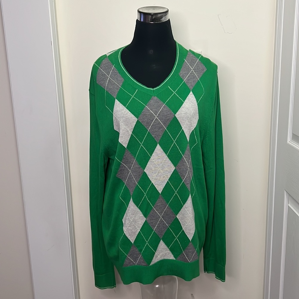 Banana Republic 20%Wool Argyle Knit Sweater Size    Large